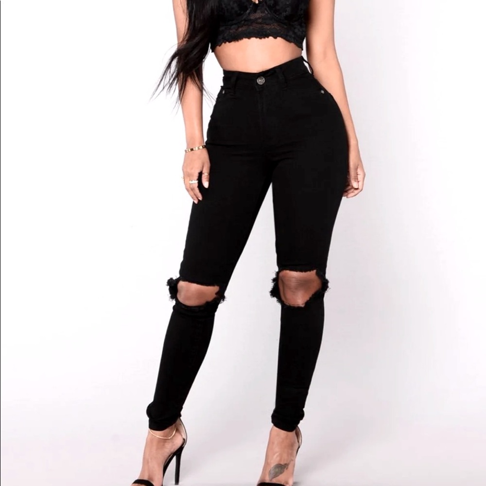 Fashion nova Distracted high rise jeans